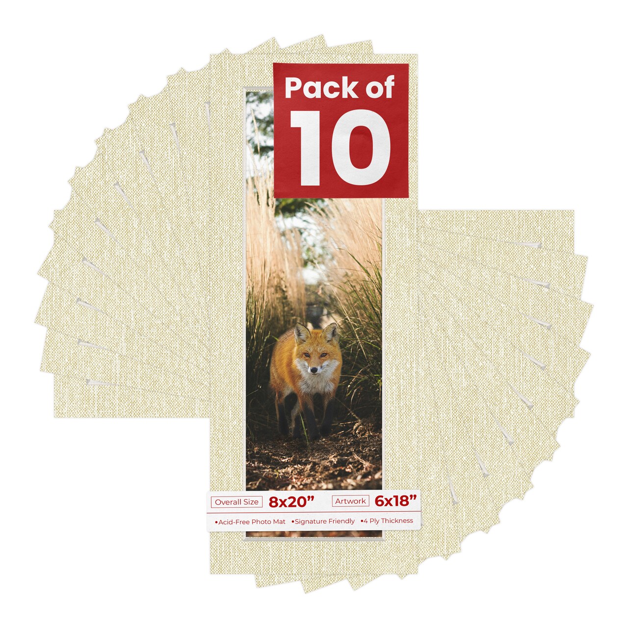 Off White Canvas Mat Board for 8x20 Frames - Fits 6x18 Photos